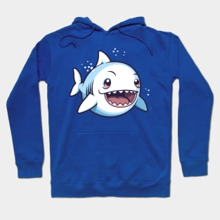 Cute white shark cartoon Hoodie